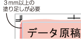 3mm以上の塗り足しが必要：イメージ画像